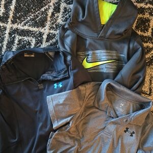 Under Armour Kids' Hoodies and Shirts - Black and Gray